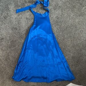 Zara Blue Satin Mini Dress
